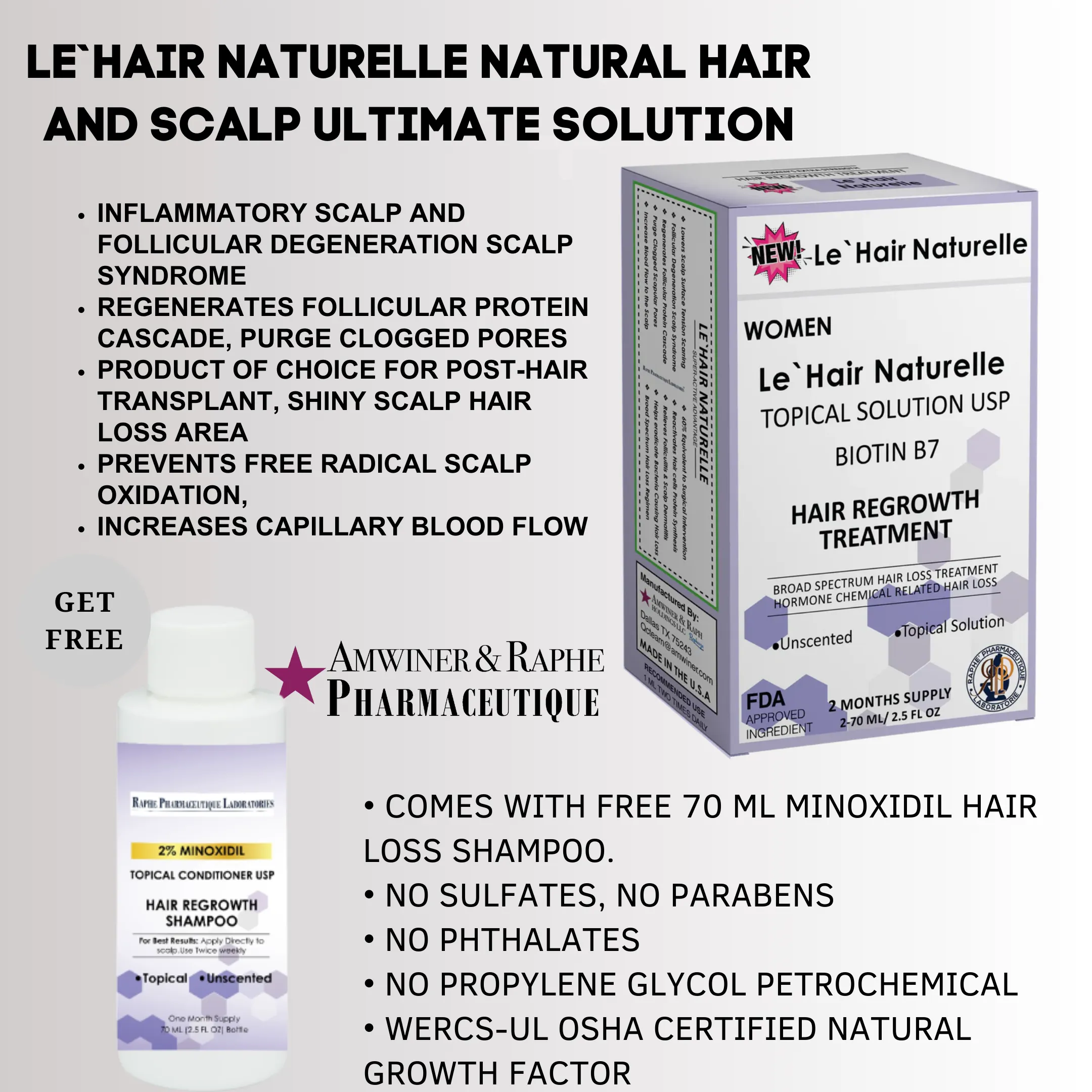 Wholesale 10% BiotiNoxil Suspension for Overnight Hair Loss Treatment and Hair Thinning Treatment 5000 Unlabeled Bottles