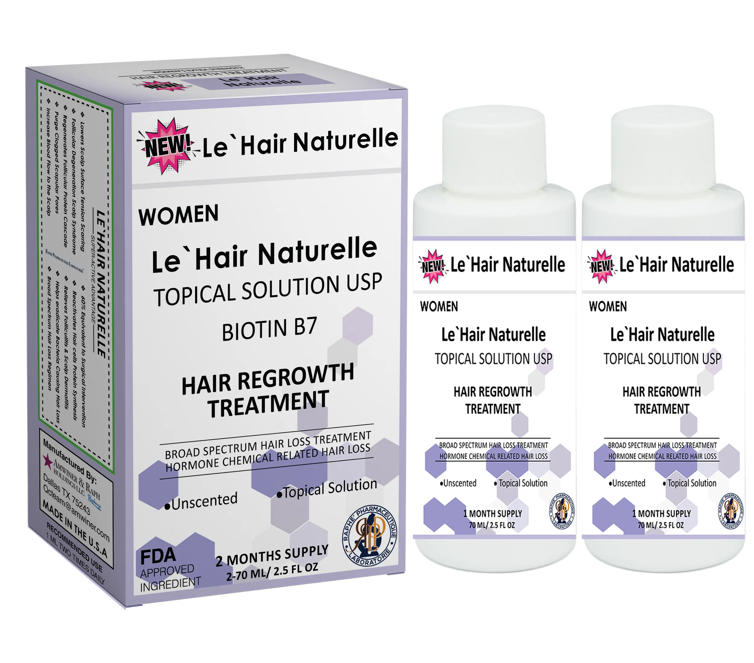 Wholesale 10% BiotiNoxil Suspension for Overnight Hair Loss Treatment and Hair Thinning Treatment 5000 Unlabeled Bottles