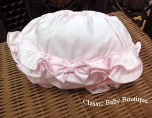 Will'Beth Pink Ruffled Bow Diaper Cover Bloomers Size 0 3 Newborn Baby Girls