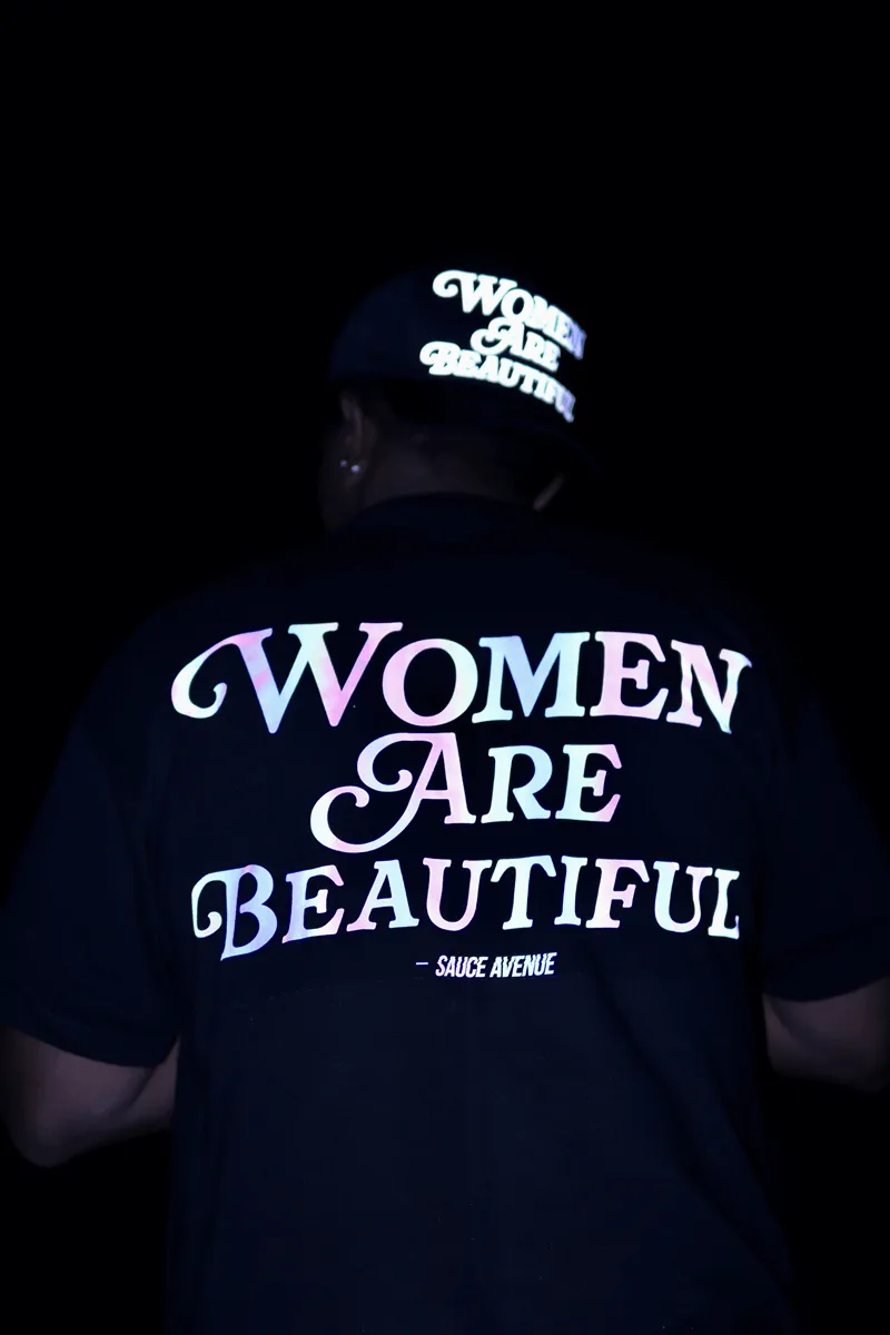 Women Are Beautiful (Holographic) | Black Tee
