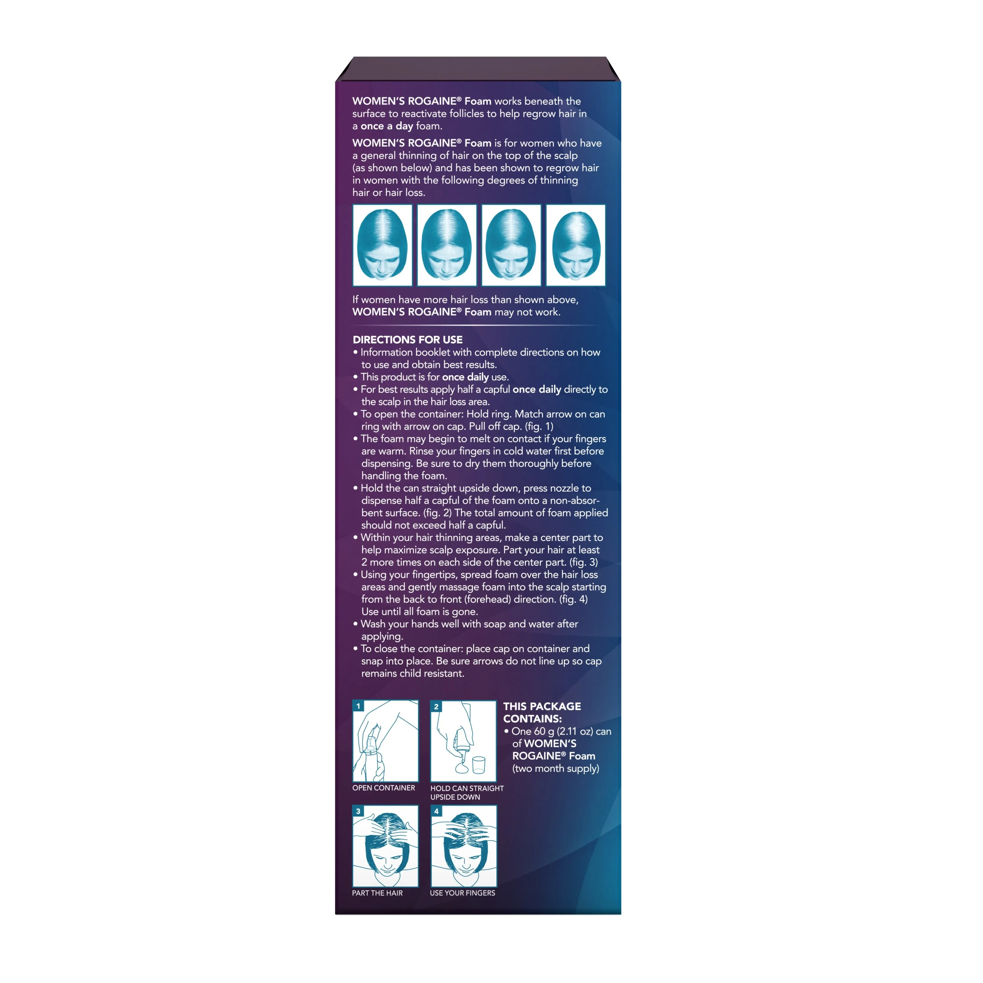 Women's Rogaine 5% Minoxidil Foam for Hair Regrowth, 2-Month Supply, 2.11 Oz, 2 Ct