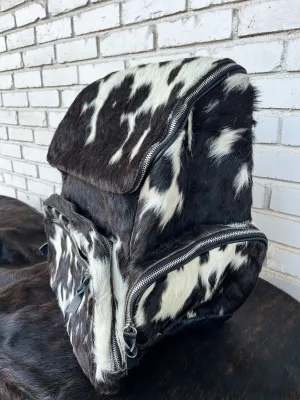 XL Cowhide   Black Leather Backpack