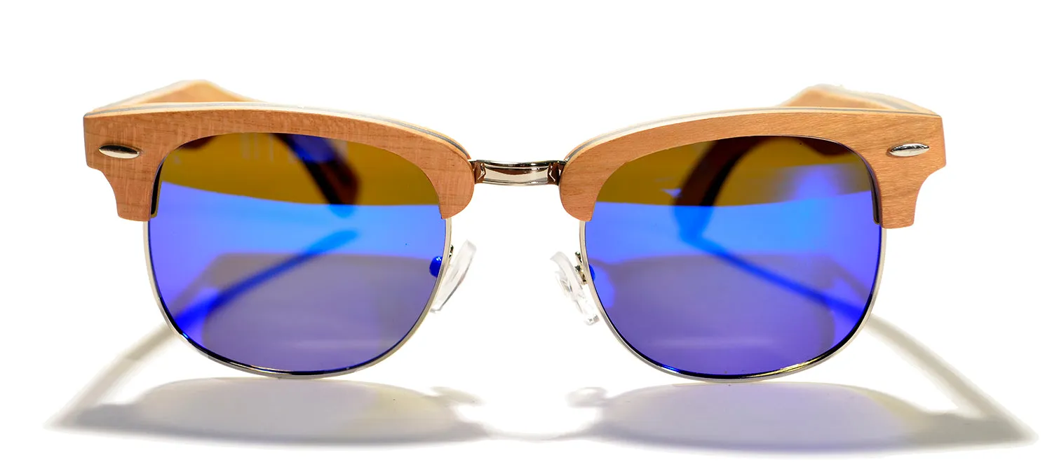 Yacht Master / Maple Wood Sunglasses / Blue Polarized Lenses