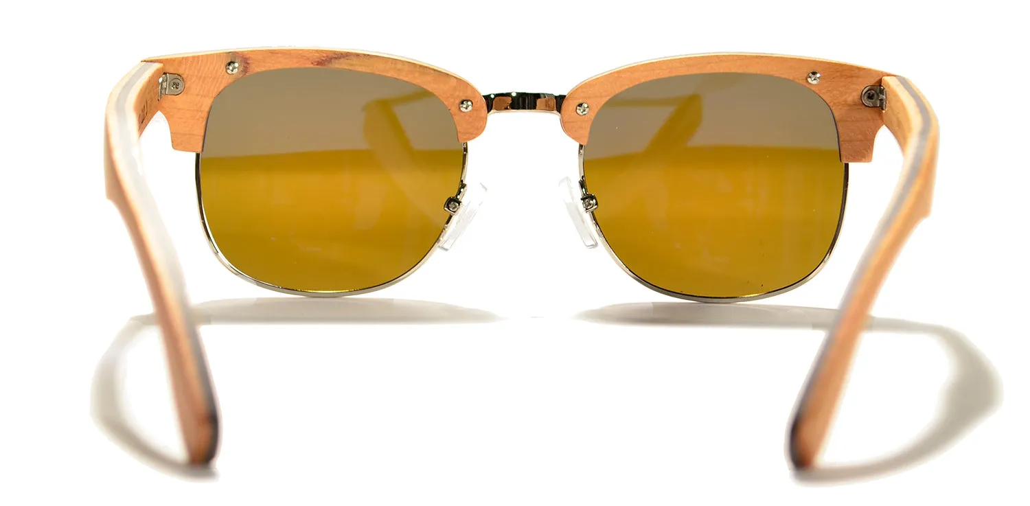 Yacht Master / Maple Wood Sunglasses / Blue Polarized Lenses