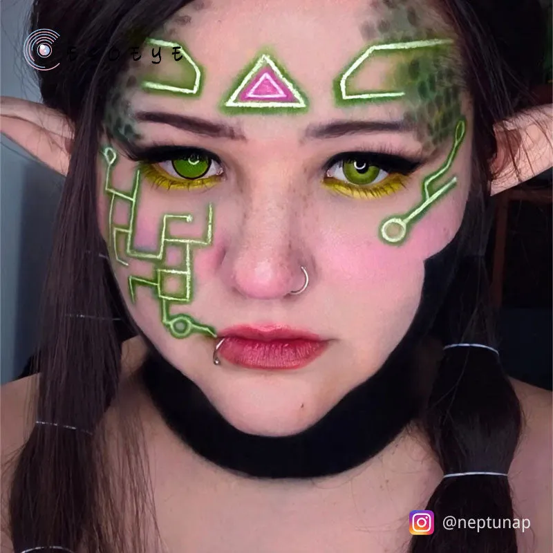 Yellow Mesh Halloween Contact Lenses Yearly