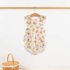You Give Me Butterflies Organic Muslin Bubble Romper