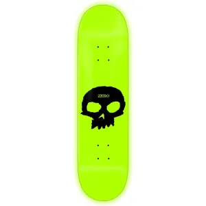 Zero Skateboards GITD Single Skull Skateboard Deck 8.25"