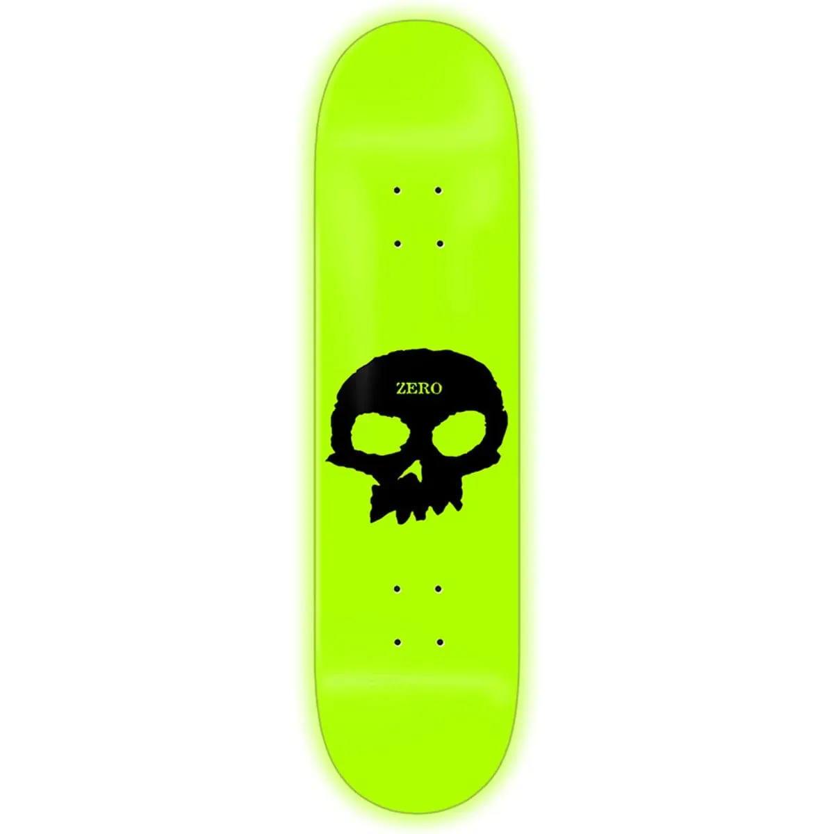 Zero Skateboards GITD Single Skull Skateboard Deck 8.25"