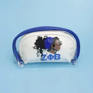 Zeta Phi Beta Sorority Cosmetic Pouch Set – Stylish Blue & White Travel Bags
