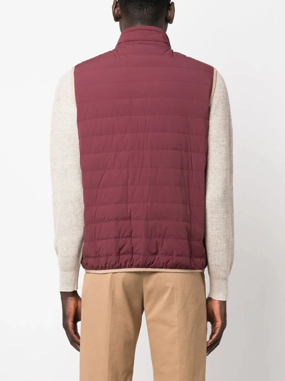 Zipped Quilted Down Gilet
