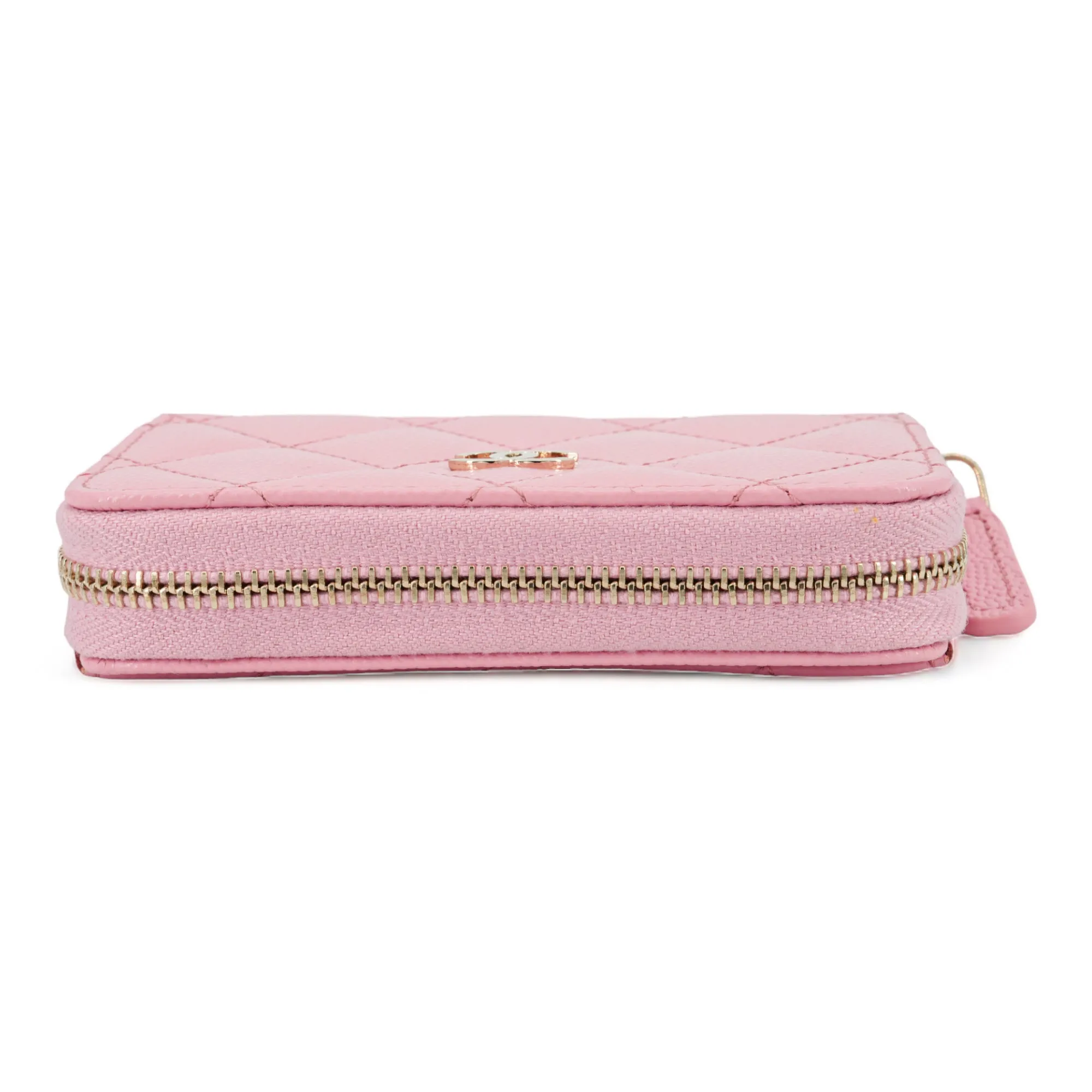 Zippy Wallet Coin Purse in Pink Caviar