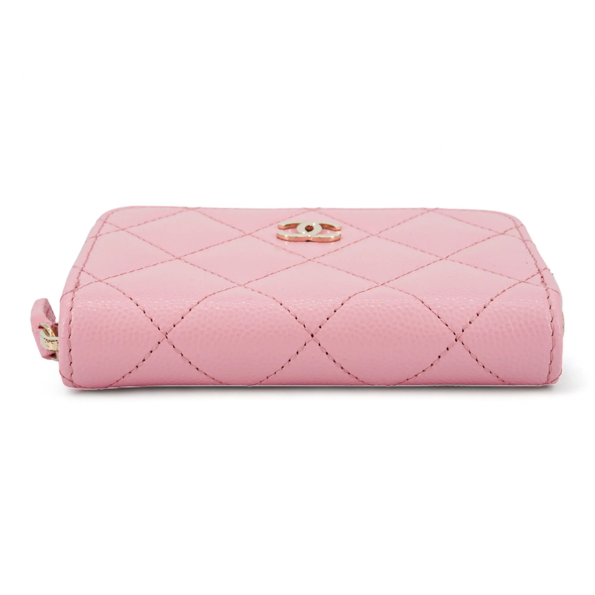 Zippy Wallet Coin Purse in Pink Caviar