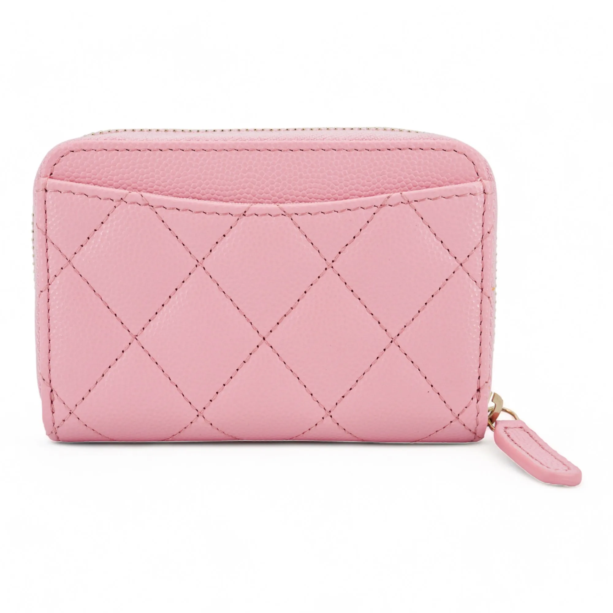 Zippy Wallet Coin Purse in Pink Caviar