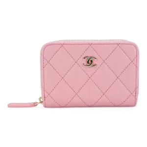 Zippy Wallet Coin Purse in Pink Caviar
