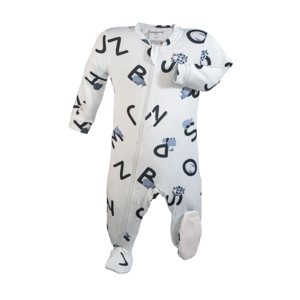 Zippyjamz Bamboo Sleepers - Alphajamz Blue