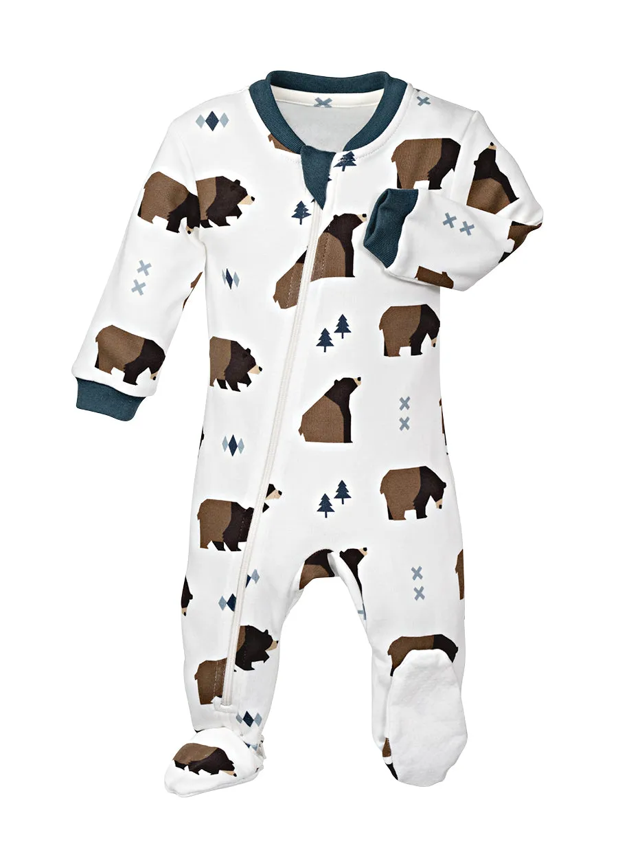 ZippyJamz Little Grizzle Footed Zipper Sleeper