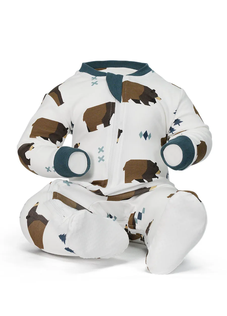 ZippyJamz Little Grizzle Footed Zipper Sleeper