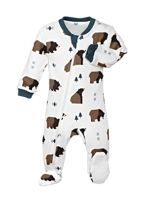 ZippyJamz Little Grizzle Footed Zipper Sleeper